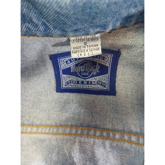Vintage Hard Rock Cafe Jacket Mens Small Jean Denim Trucker Niagara Falls - Picture 3 of 9